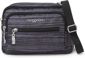 Baggallini Triple Zip Small Crossbody Bag for Women