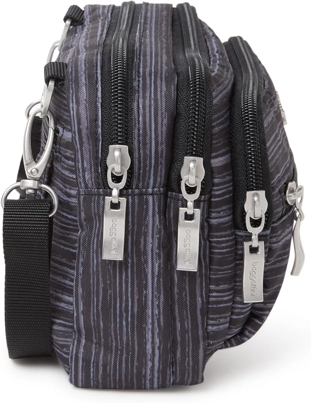 Baggallini Triple Zip Small Crossbody Bag for Women