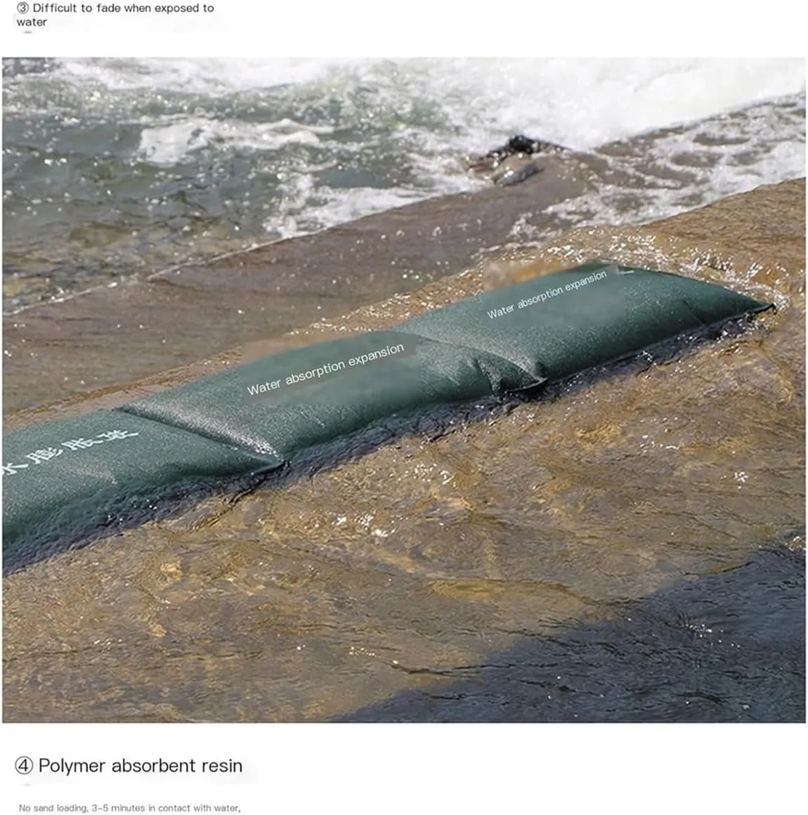 Barrier Flood, Sandless Sand Bags 10 Pieces Flood Water Barrier Sandbags Reusable for Doors and Windows Waterproof Treatment in Rainy Season