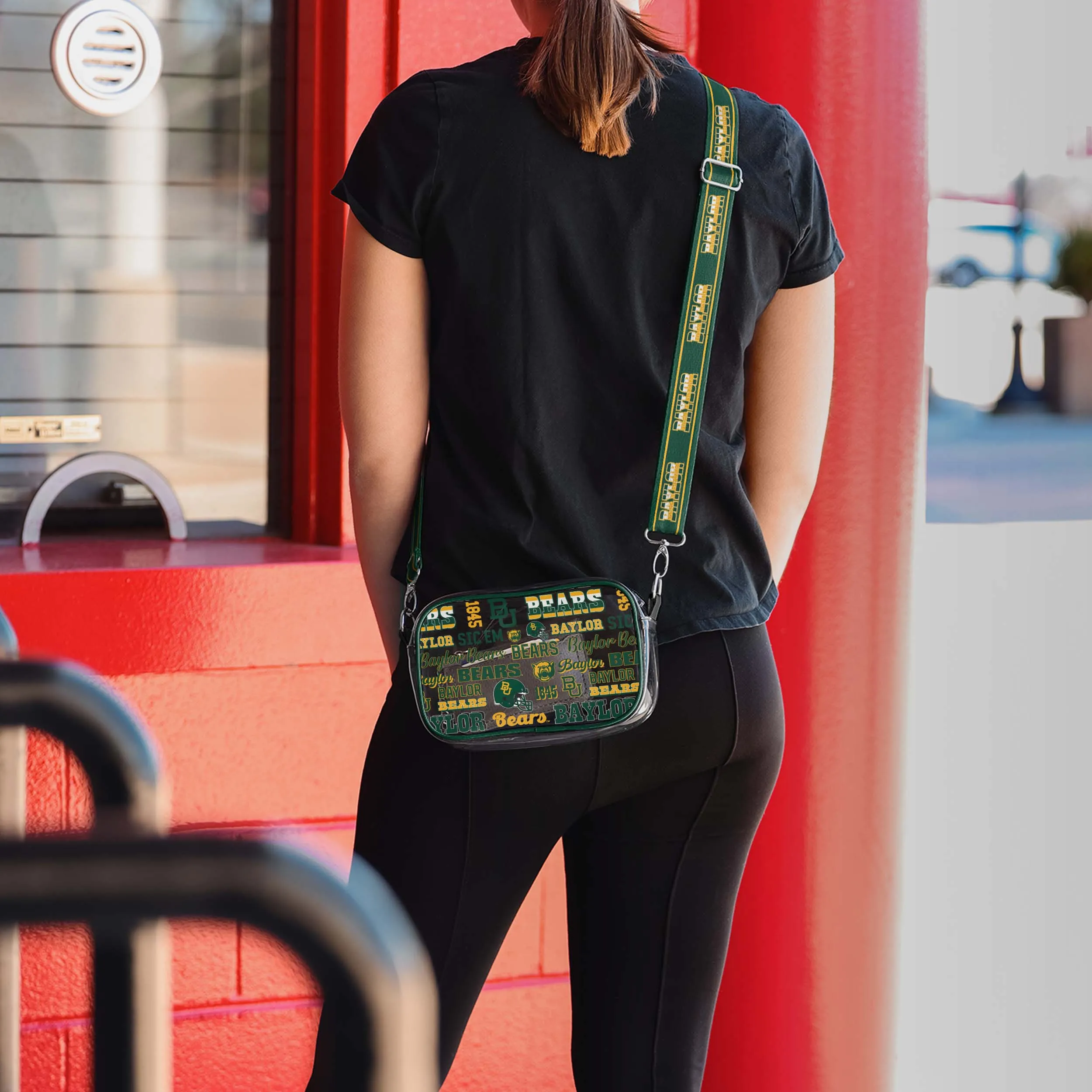 Baylor Bears Repeat Retro Print Clear Crossbody Bag