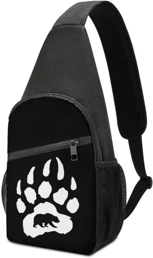 Bear Paw Crossbody Shoulder Bag Sling Backpack Travel Hiking Daypack Casual Chest Pack For Women Man One Size