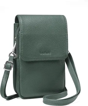 befen Genuine Leather Small Crossbody Bags for Women, Cell Phone Cross body Purse Bag with RFID Blocking Card Slots