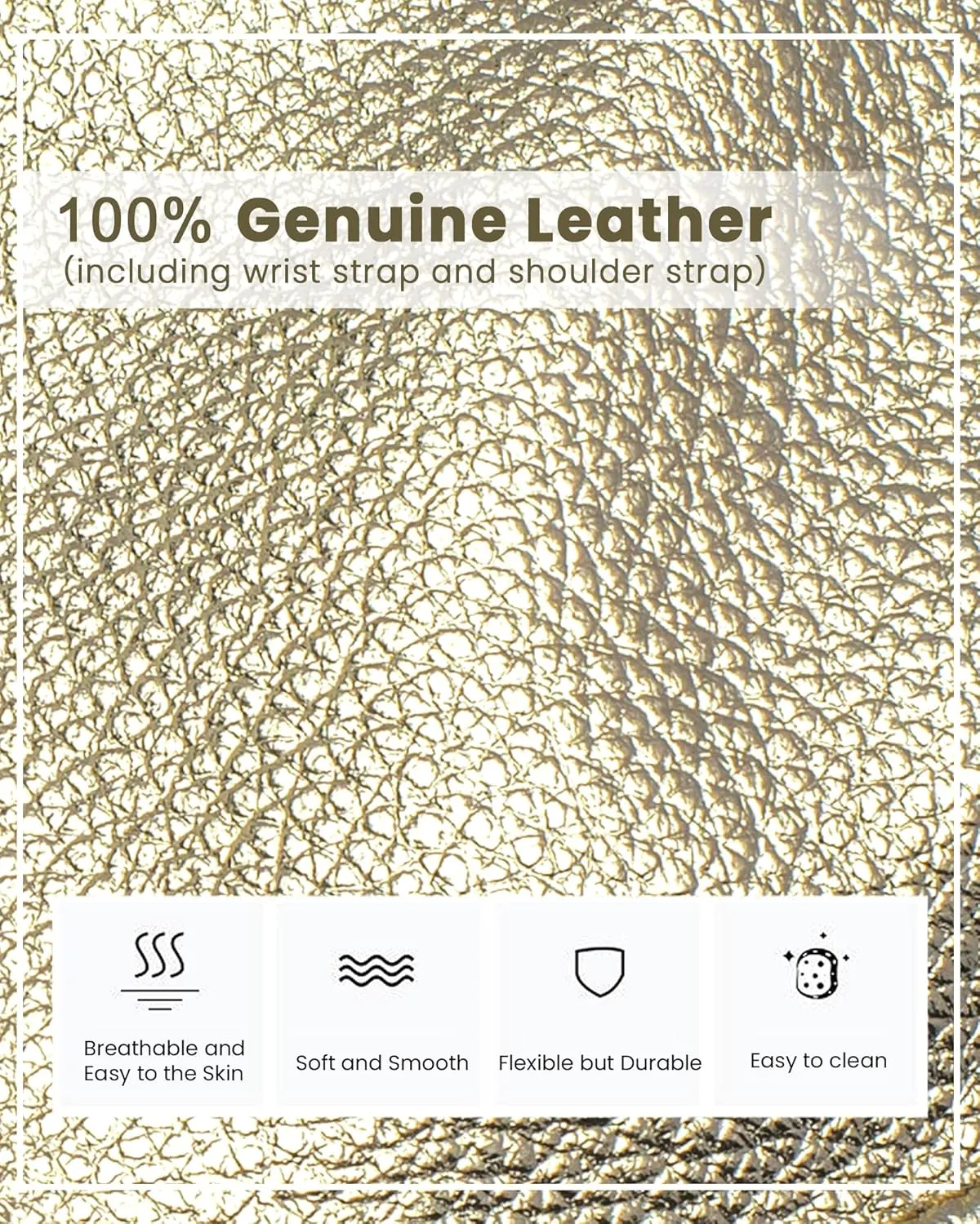 befen Genuine Leather Wristlet Clutch Wallet Purses Small Crossbody Bags for Women with RFID Blocking Card Slots