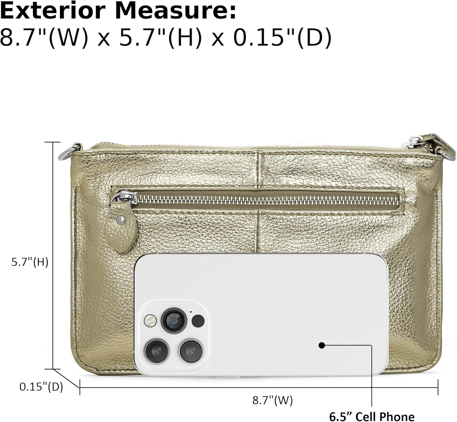 befen Genuine Leather Wristlet Clutch Wallet Purses Small Crossbody Bags for Women with RFID Blocking Card Slots
