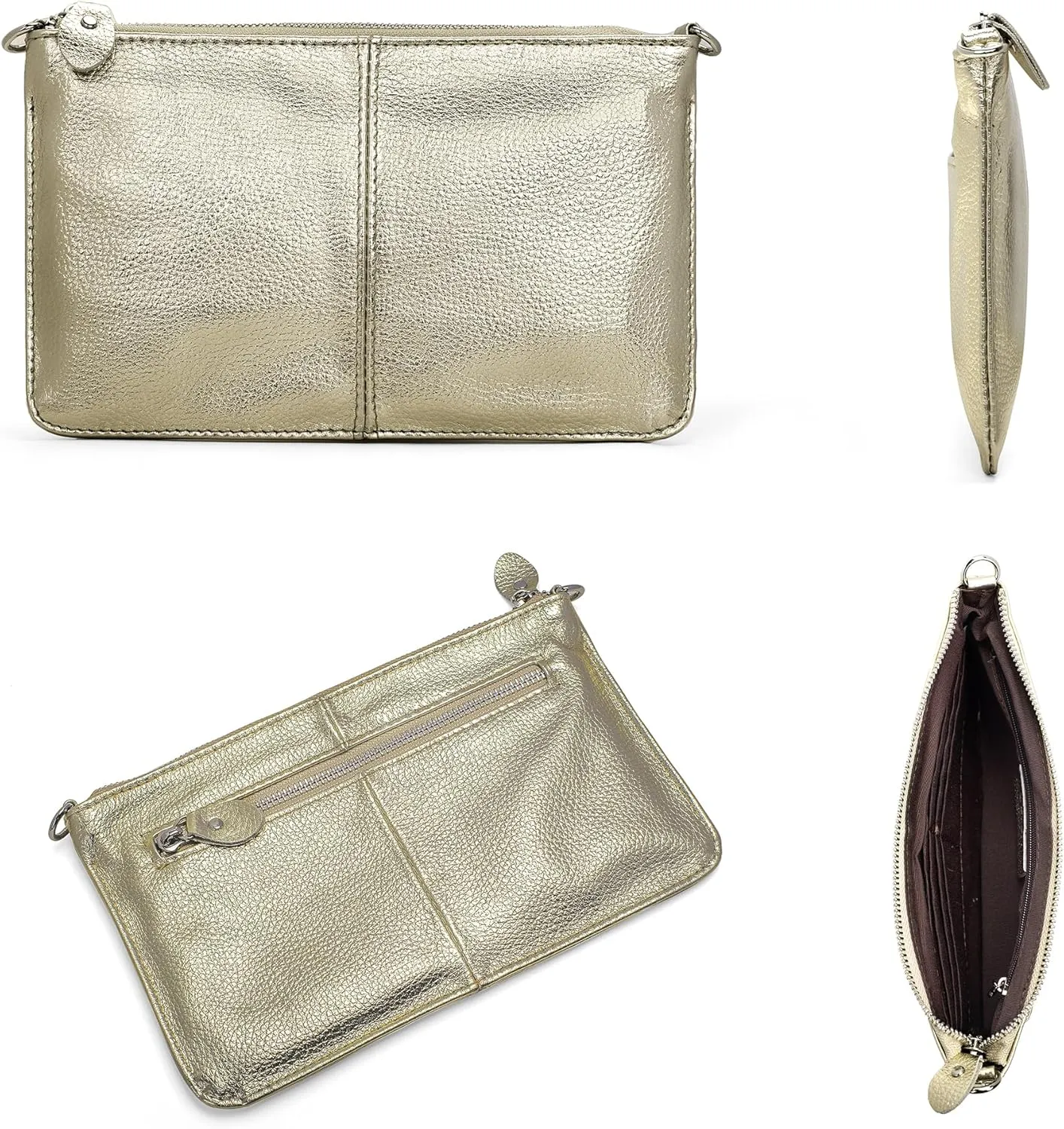 befen Genuine Leather Wristlet Clutch Wallet Purses Small Crossbody Bags for Women with RFID Blocking Card Slots