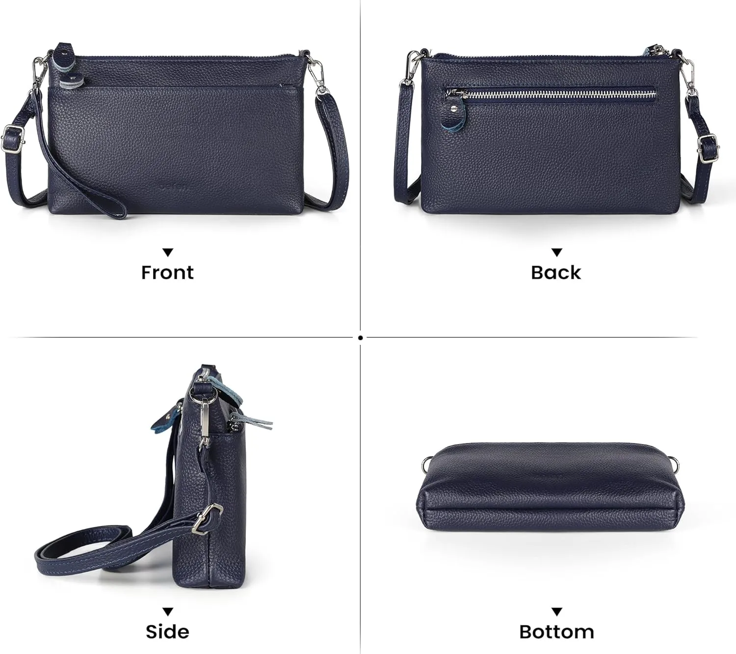 befen Genuine Leather Wristlet Clutch Wallet Purses with RFID Blocking, Small Crossbody Bags Shoulder Handbag for Women