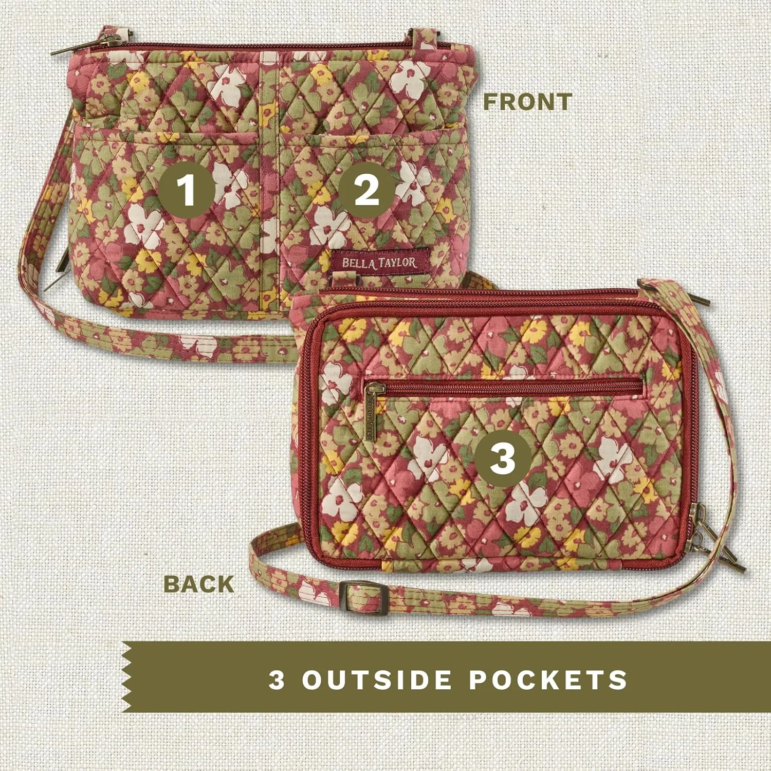 Bella Taylor Essentials Crossbody Purse with Built In Wallet