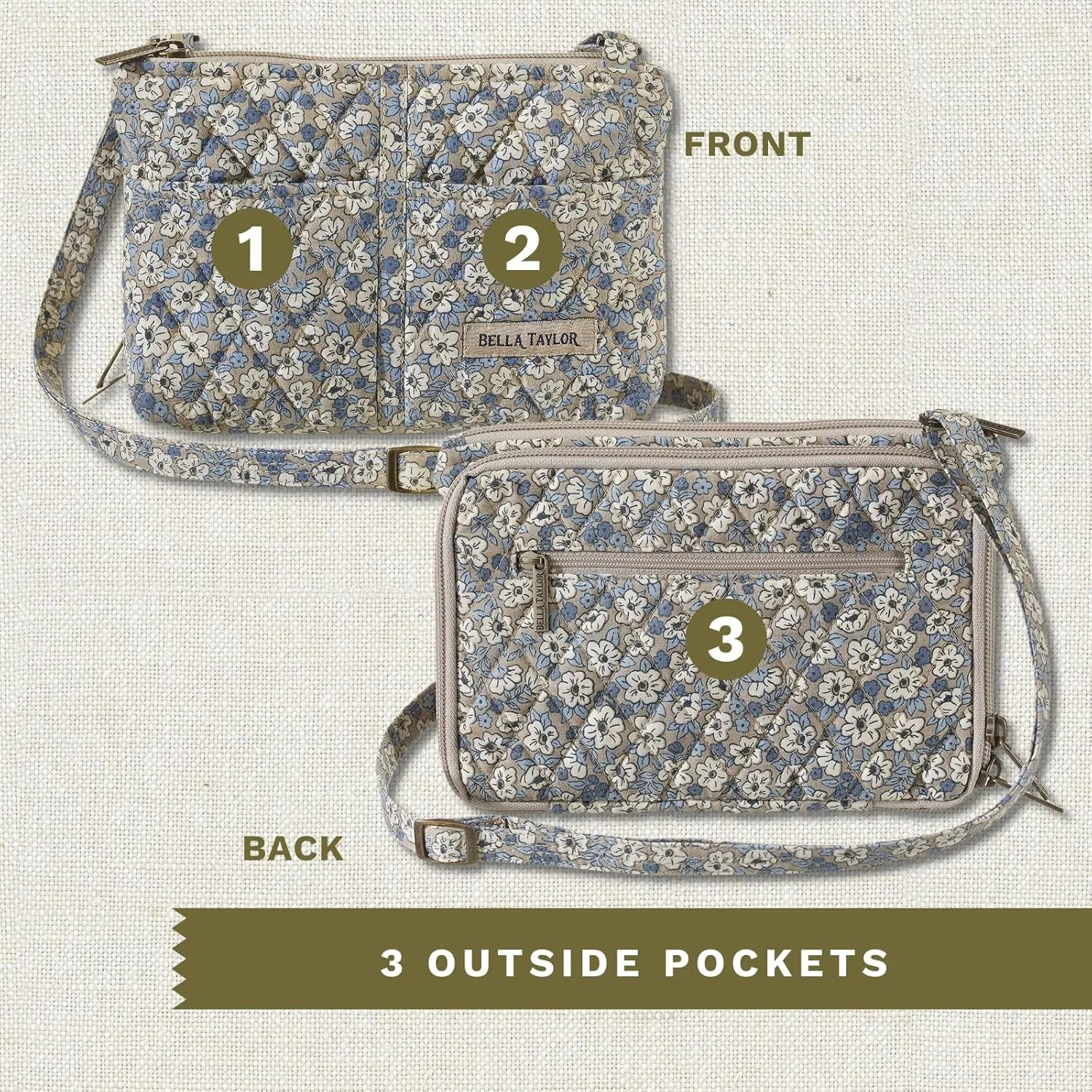 Bella Taylor Essentials Crossbody Purse with Built In Wallet