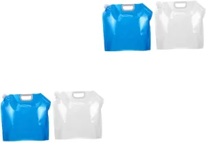 BESPORTBLE 4pcs Large Capacity Water Storage Bags for Camping Portable Water Containers Lightweight Space-saving for Outdoor Activities Hiking Traveling Transparent