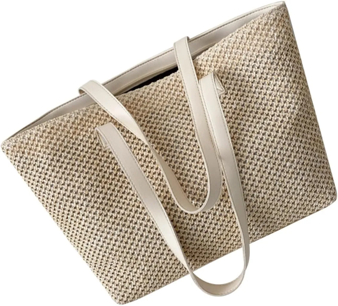 BESPORTBLE Large Capacity Straw Crossbody Bag for Women Boho Purse Structured Tote Bag