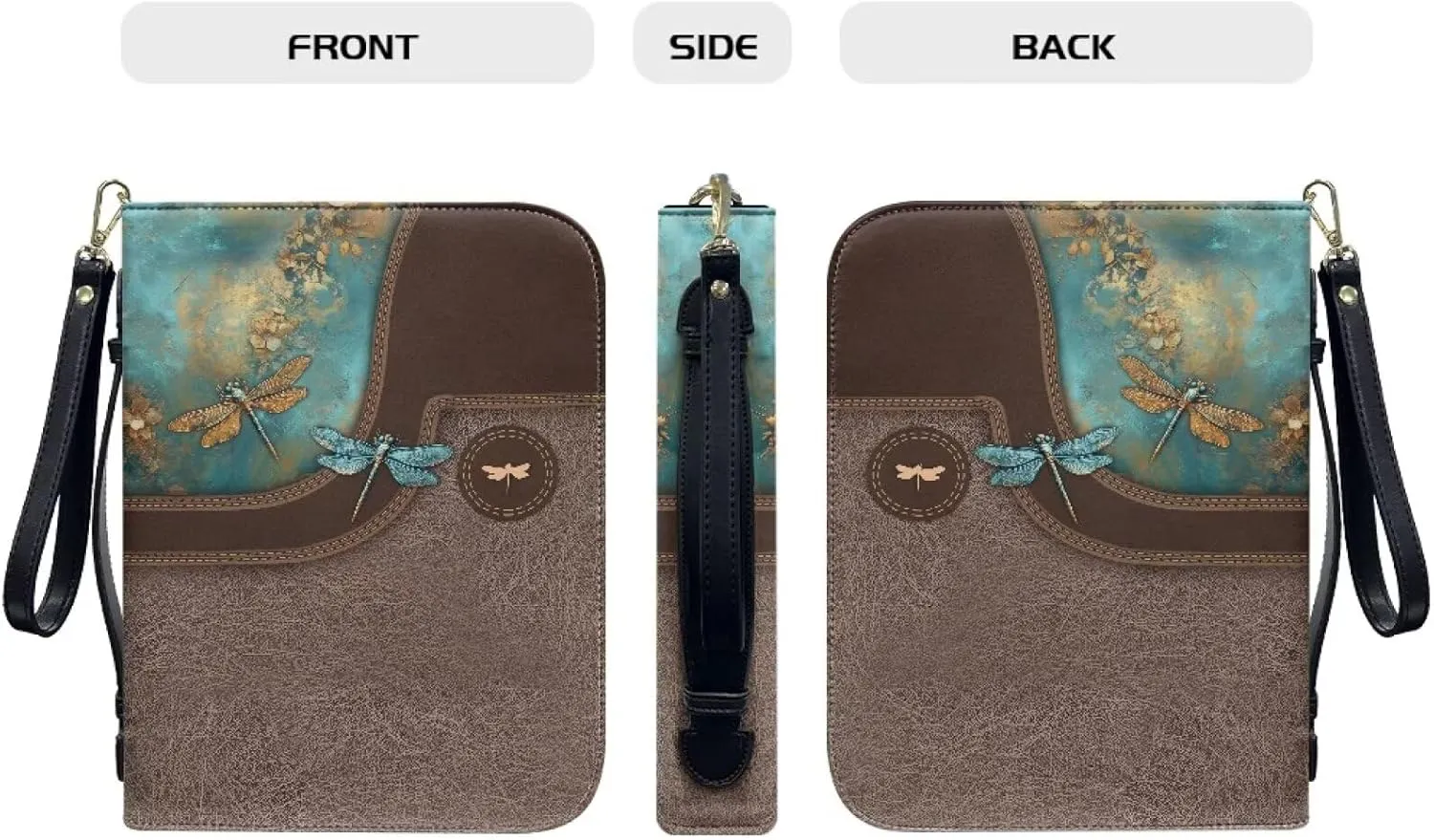 Bible Cover for Women Leather Bible Case with Black Ribbon Personalized Bible Study Supply Carrying Bag Tote