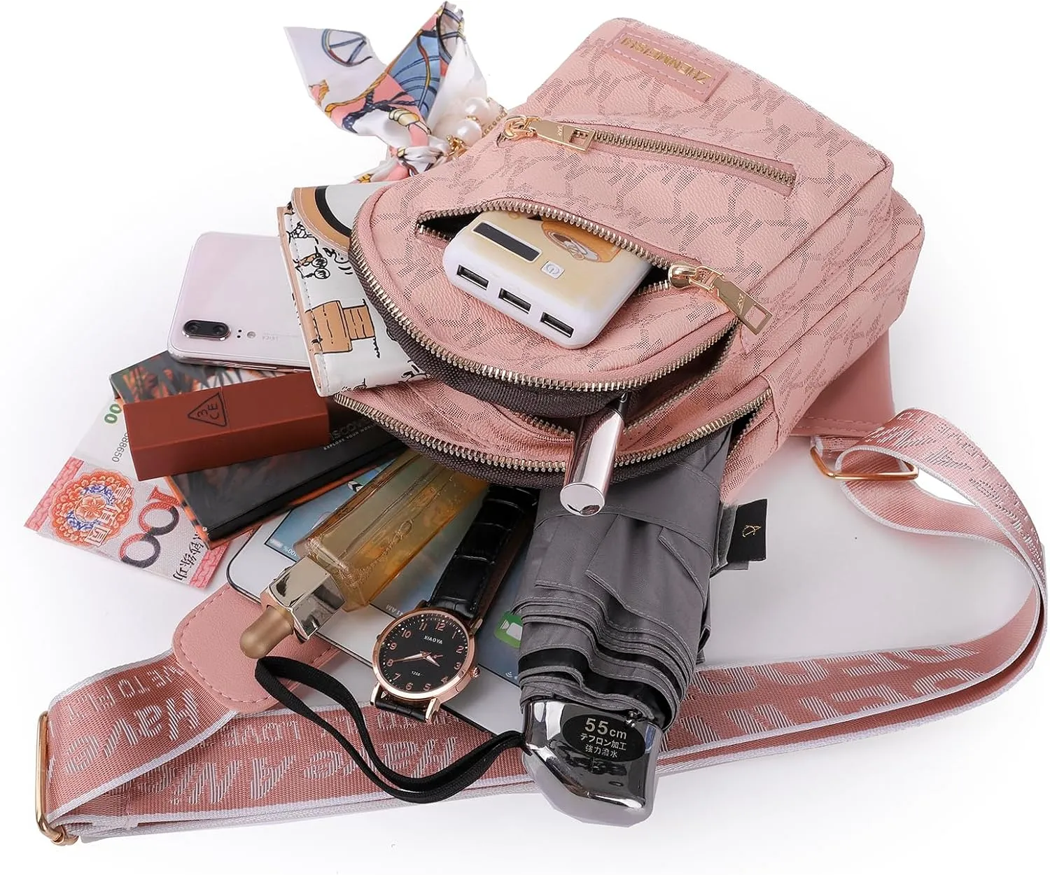 BIMMI Small Premium Oxford Crossbody Bag Merging the Elegance of a Single Shoulder Bag Functionality of a Chest Bag