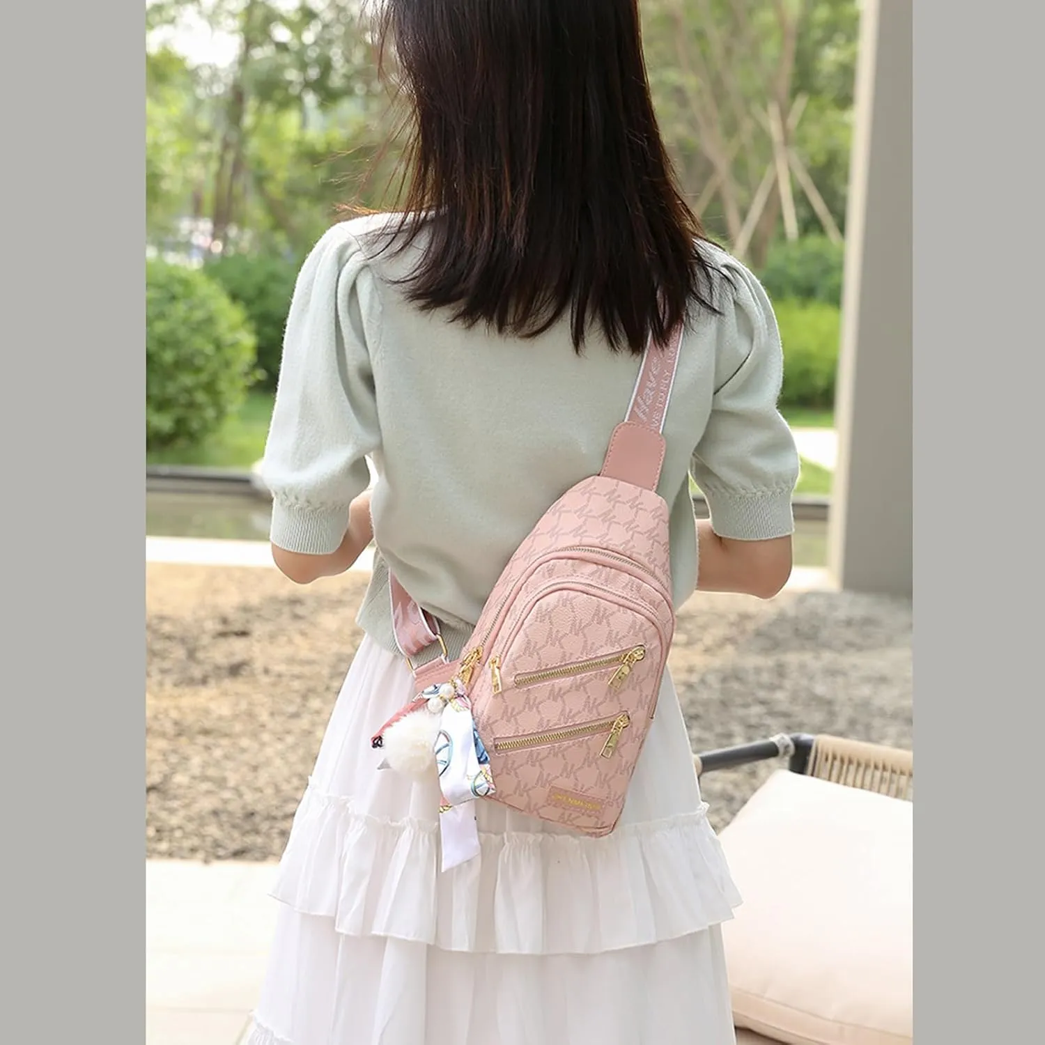 BIMMI Small Premium Oxford Crossbody Bag Merging the Elegance of a Single Shoulder Bag Functionality of a Chest Bag