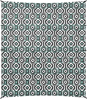 Black and White Illustration Design Mint Beach Cabana Tent UPF50  Water-Resistant Portable Sunshade with Sandbags and Shovel for Family Trips, Picnics & Camping