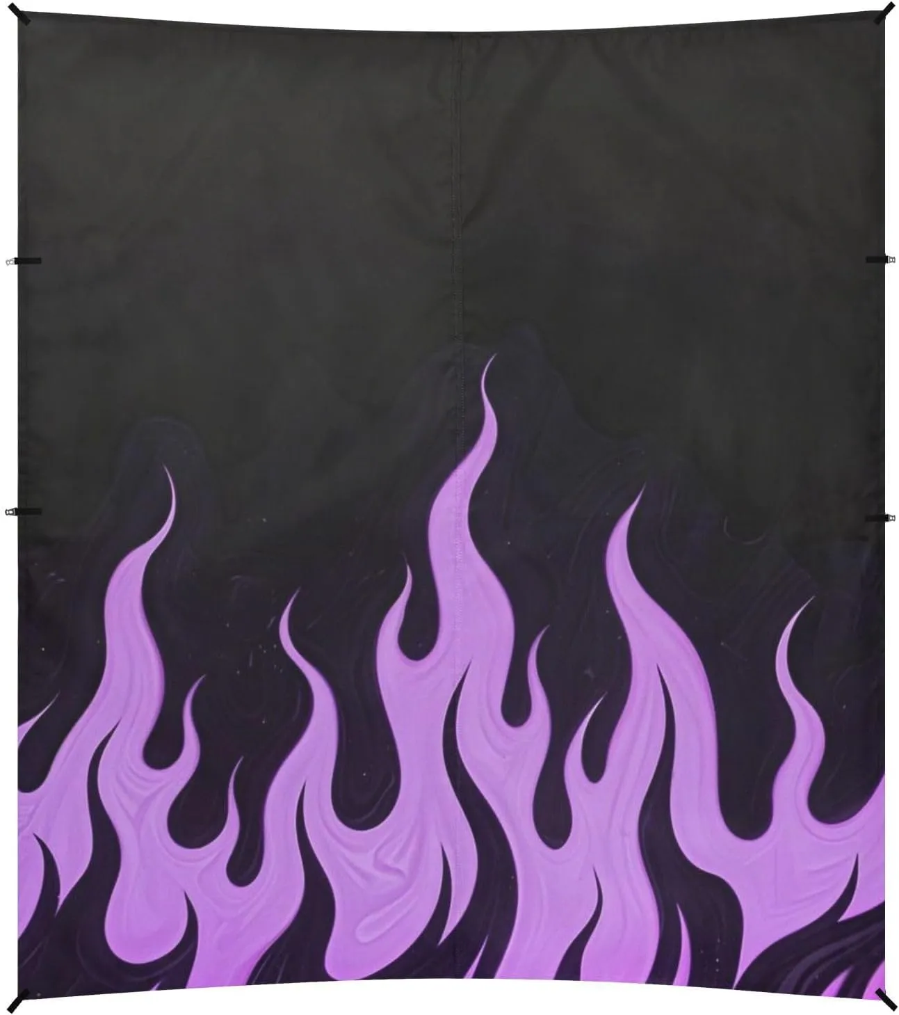 Black Fluorescent Cool Flame Purple Beach Cabana Tent UPF50 Easy Setup Sun Shelter with Sandbags, Sand Shovel, Poles for Backyard, Grassland, Park