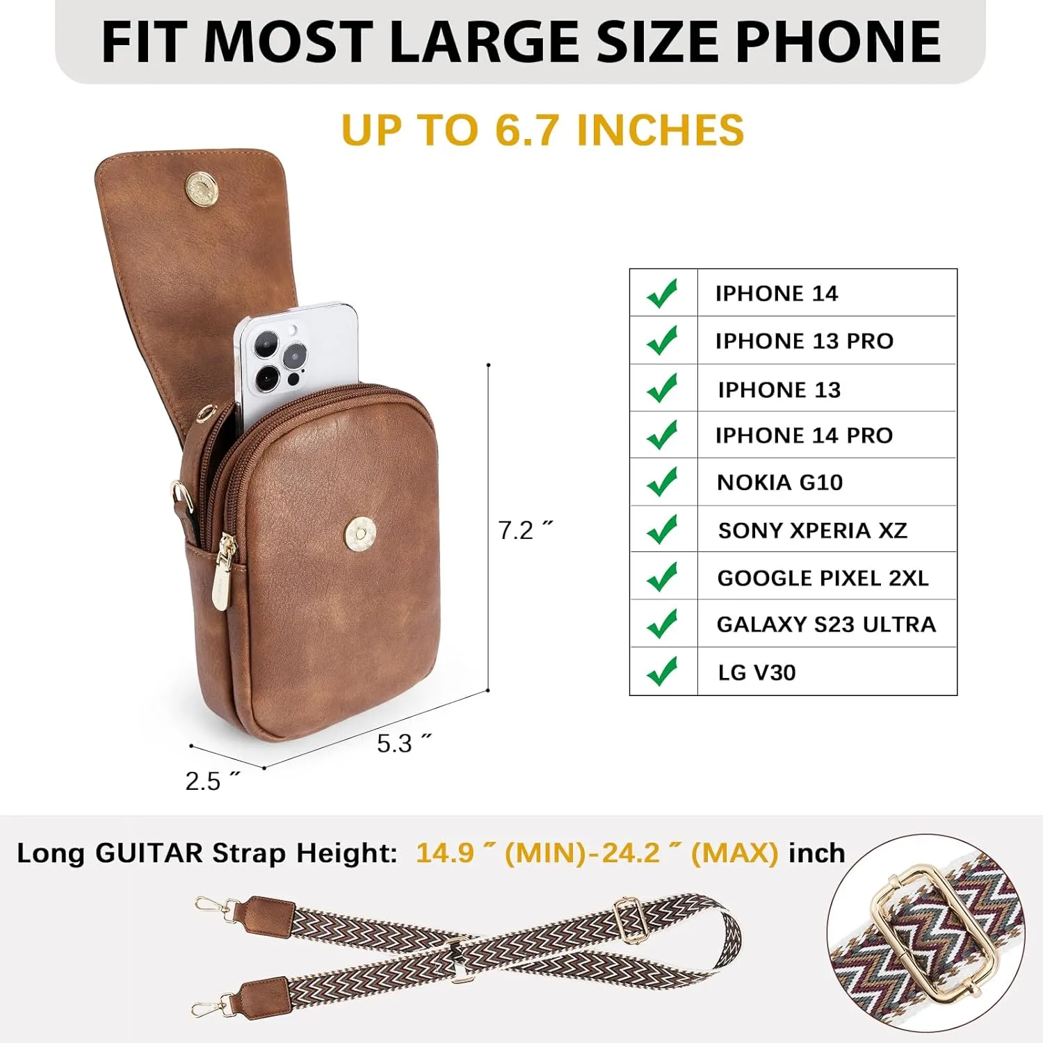 BOSTANTEN Small Crossbody Bags for Women Cell Phone Purse Leather Wallet Handbags with Card Slots