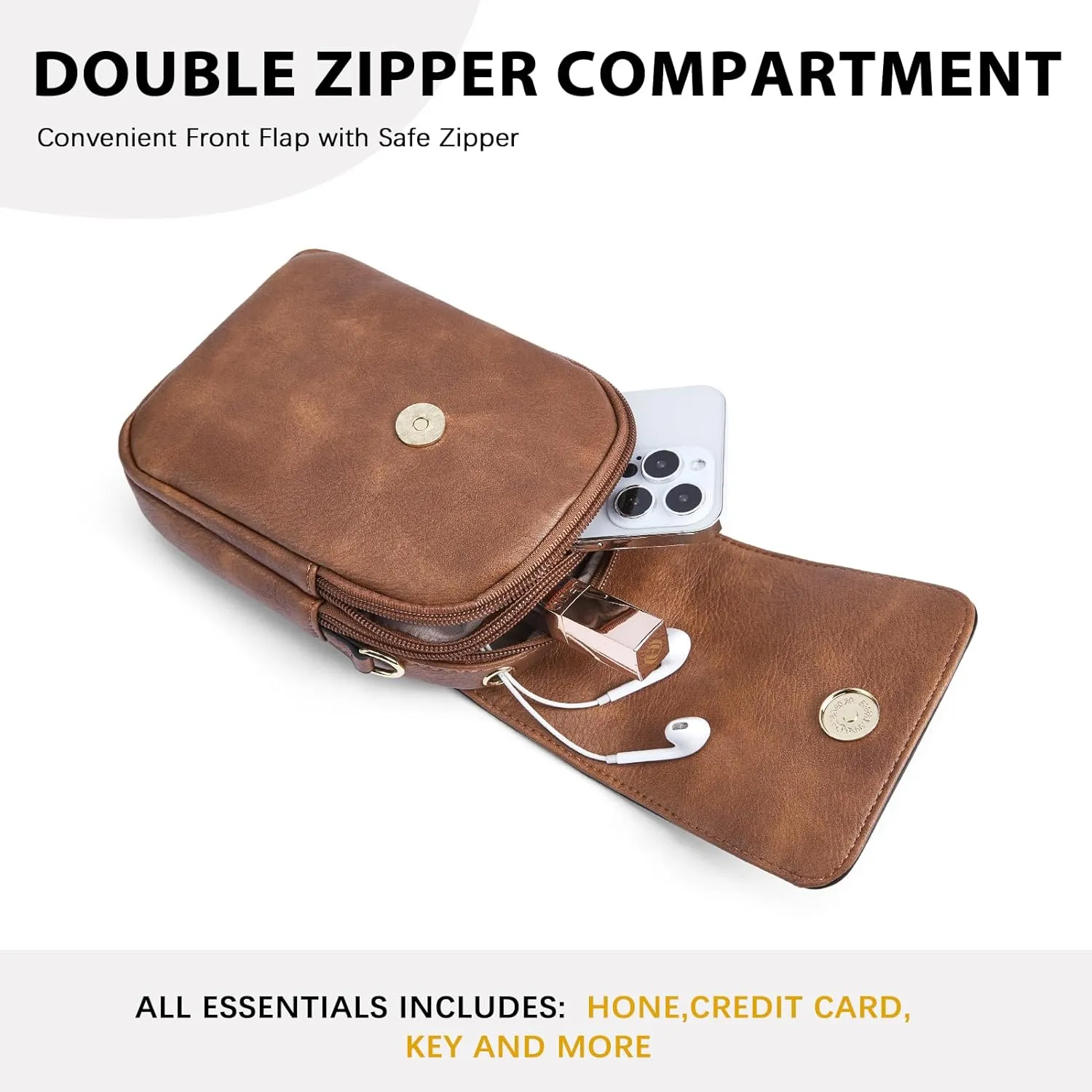 BOSTANTEN Small Crossbody Bags for Women Cell Phone Purse Leather Wallet Handbags with Card Slots