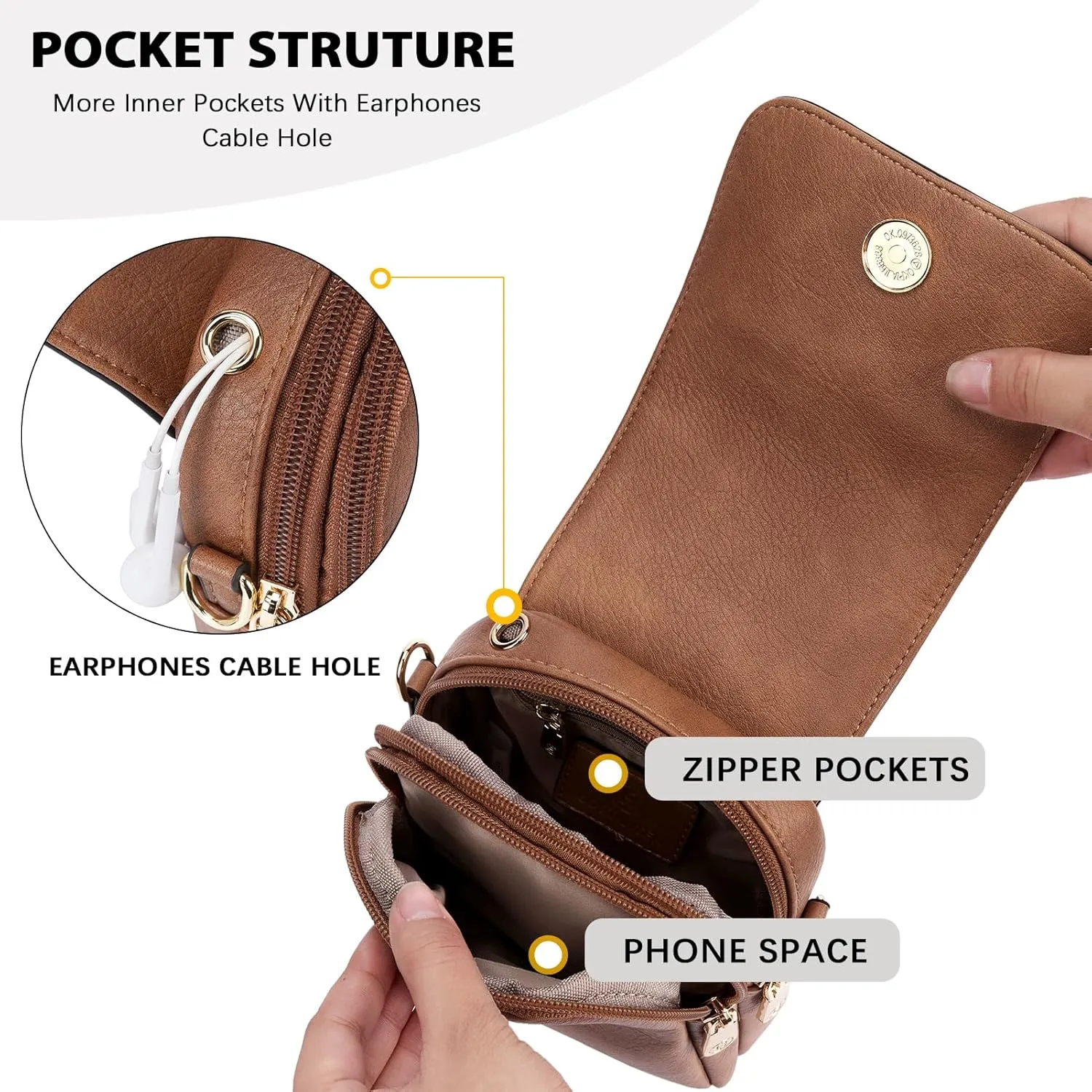 BOSTANTEN Small Crossbody Bags for Women Cell Phone Purse Leather Wallet Handbags with Card Slots