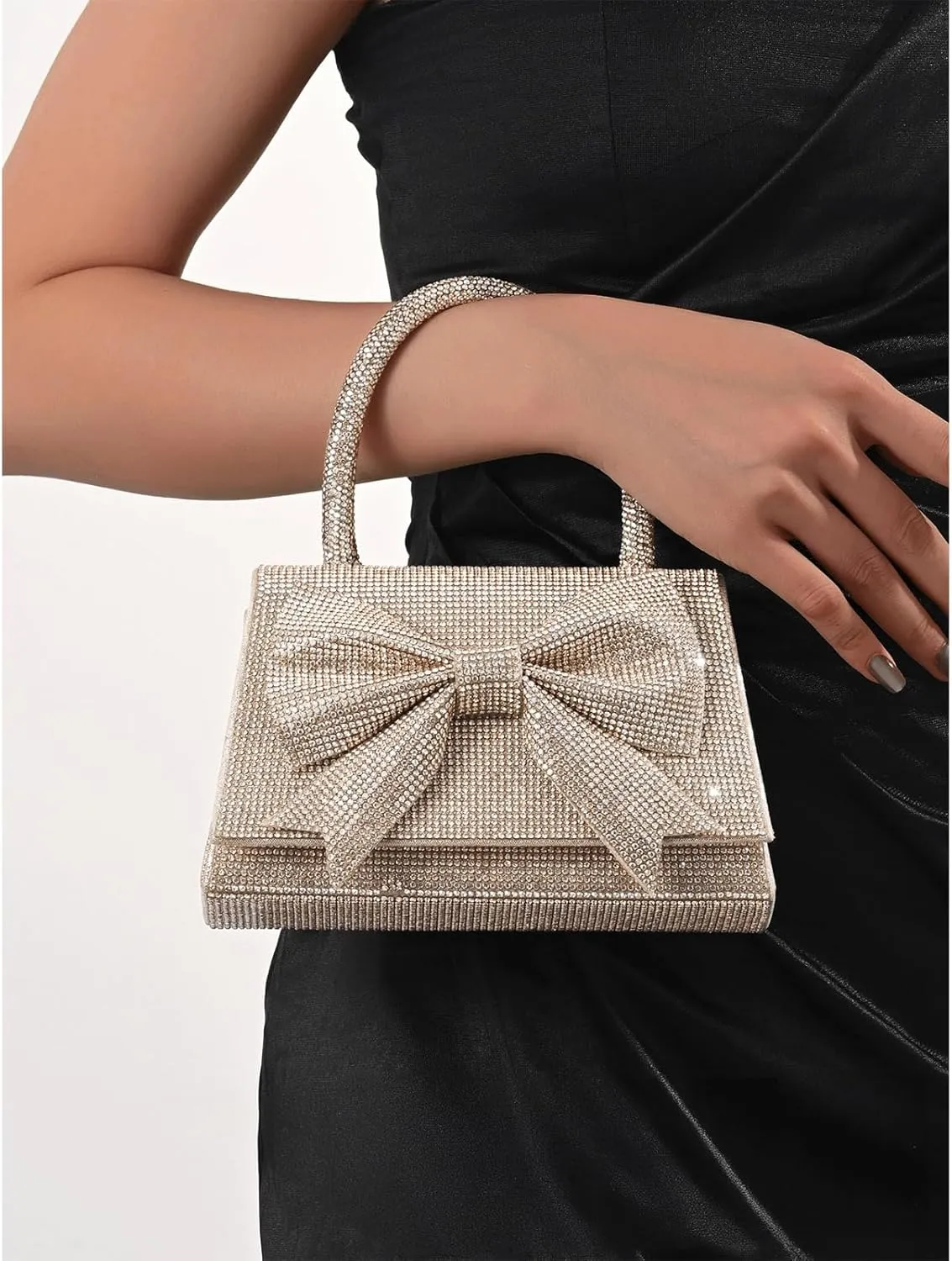 Bow Purse Women Rhinestone Bow Handbag Aesthetic Coquette Bag Girls Trendy Evening Bag Valentine's Day Gifts