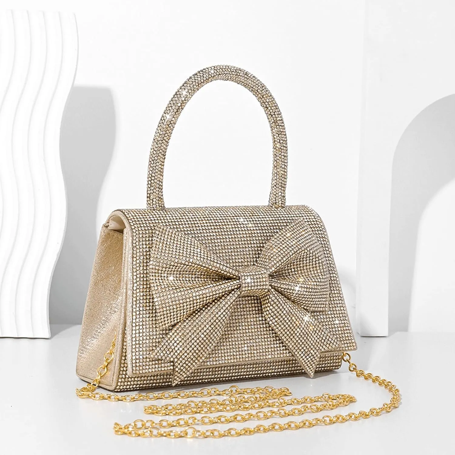 Bow Purse Women Rhinestone Bow Handbag Aesthetic Coquette Bag Girls Trendy Evening Bag Valentine's Day Gifts