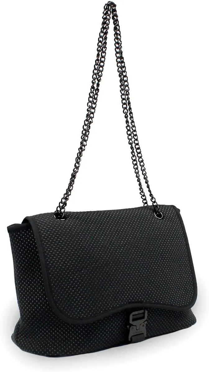 Brand Flap Crossbody Bag- Neoprene, Adjustable Straps, Water Resistant, Machine Washable, Shoulder Purse for Women