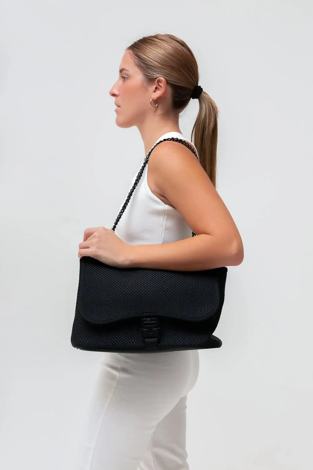 Brand Flap Crossbody Bag- Neoprene, Adjustable Straps, Water Resistant, Machine Washable, Shoulder Purse for Women