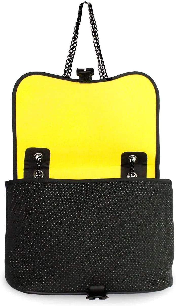 Brand Flap Crossbody Bag- Neoprene, Adjustable Straps, Water Resistant, Machine Washable, Shoulder Purse for Women