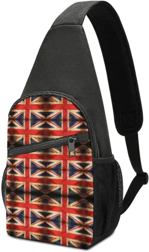 British Flag Crossbody Shoulder Bag Sling Backpack Travel Hiking Daypack Casual Chest Pack For Women Man One Size
