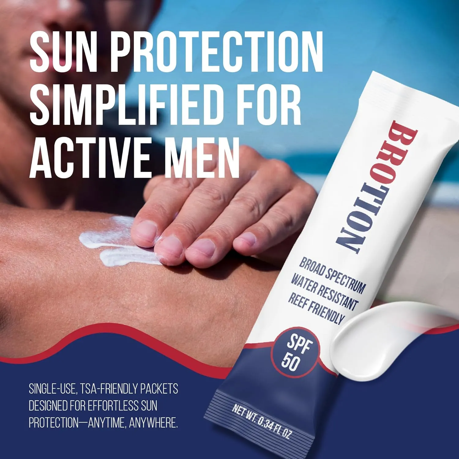 Broad Spectrum SPF 50 Travel Size Sunscreen Packets – Water Resistant and Non-Greasy – Oxybenzone & Octinoxate Free – Perfect Party Favors 0.34 Fl Oz (Pack of 10)