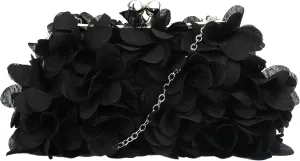 Buddy Women Rose Shaped Clutch Soft Satin Wristlet Handbag Wedding Party Purse