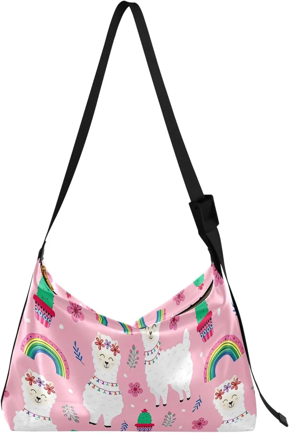 Bunny Butterfly Peonies Rabbit Print Soft PU Leather Hobo Bags Cross Body Men Bag Animal Print Women Purse