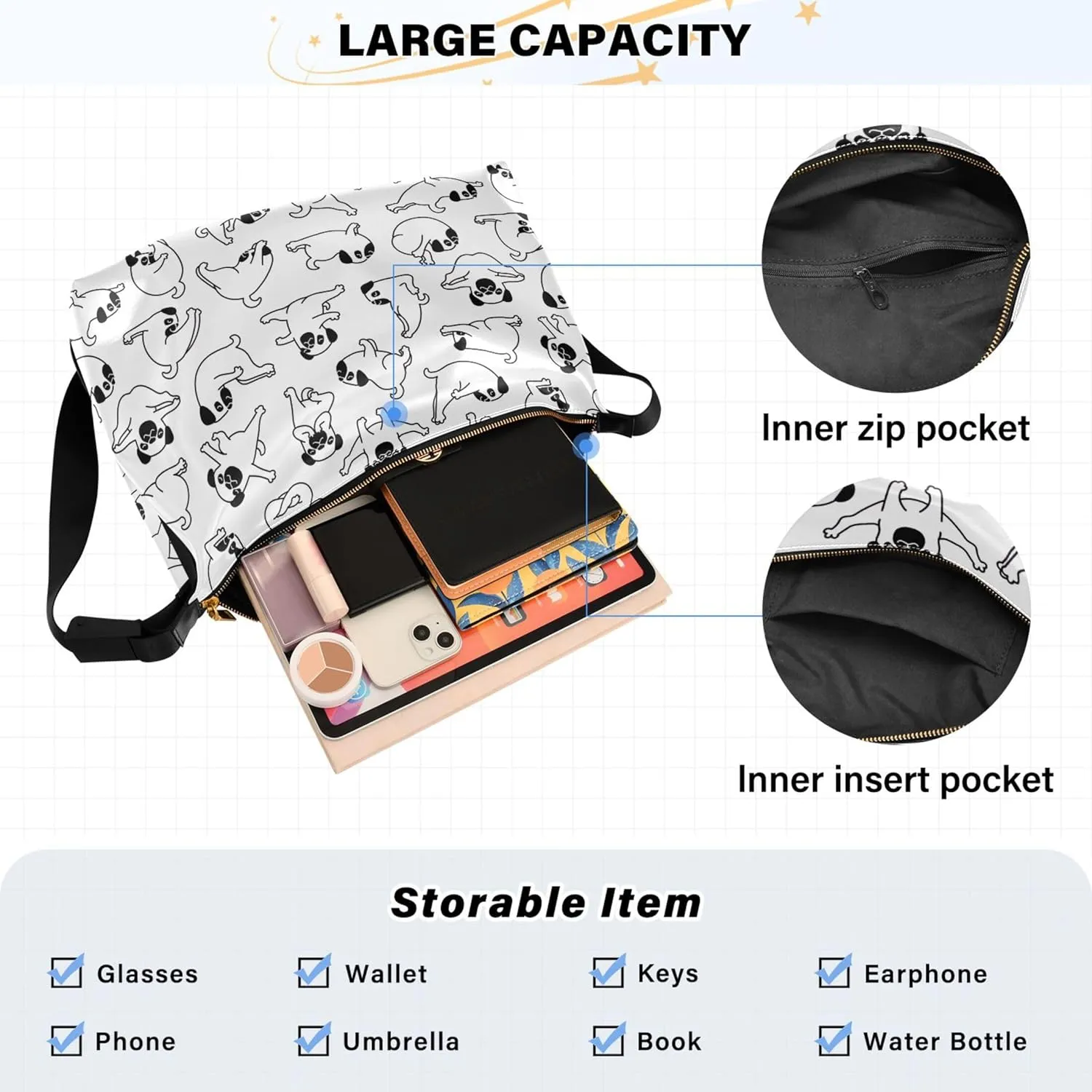 Bunny Butterfly Peonies Rabbit Print Soft PU Leather Hobo Bags Cross Body Men Bag Animal Print Women Purse