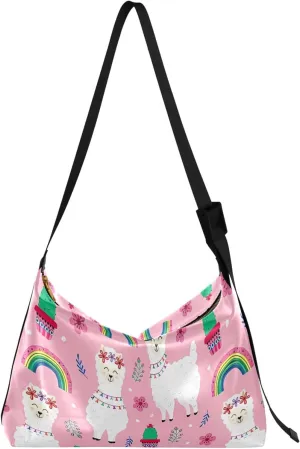 Bunny Butterfly Peonies Rabbit Print Soft PU Leather Hobo Bags Cross Body Men Bag Animal Print Women Purse