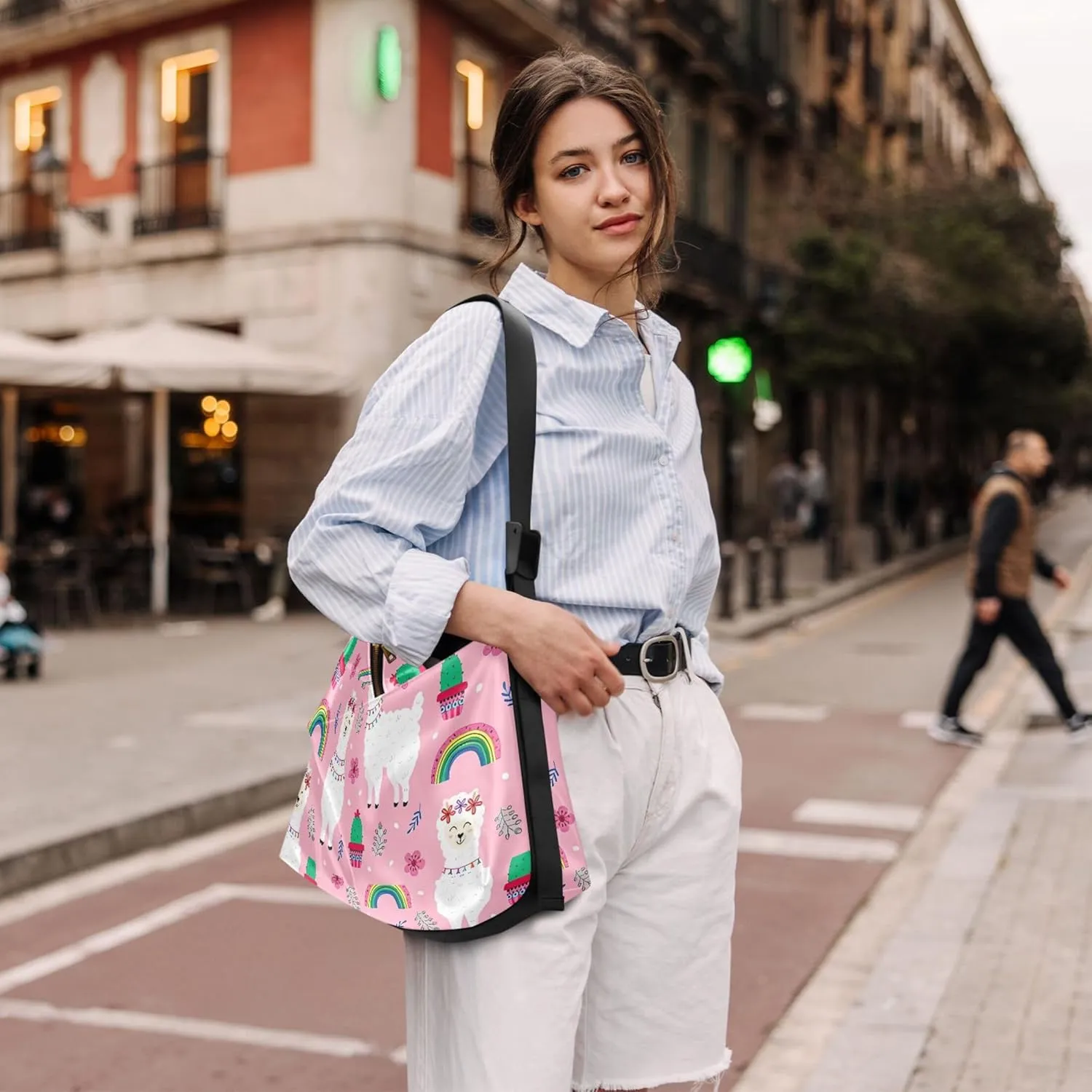 Bunny Butterfly Peonies Rabbit Print Soft PU Leather Hobo Bags Cross Body Men Bag Animal Print Women Purse