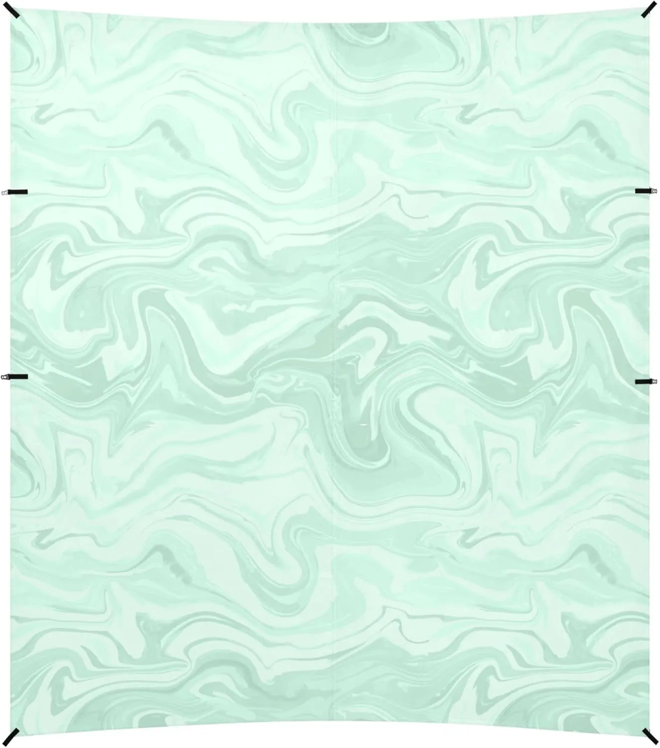 Burbuja Abstract Marble Mint Green Beach Canopy Windproof Beach Tent Sun Shade with 4 Sandbags & Sand Shovel, Portable Sun Shelter for Family Camping Picnic