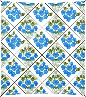 Burbuja Blue Flowers in Shaped Lattice Beach Canopy Windproof Beach Tent Sun Shade with 4 Sandbags & Sand Shovel, Portable Sun Shelter for Family Camping Picnic