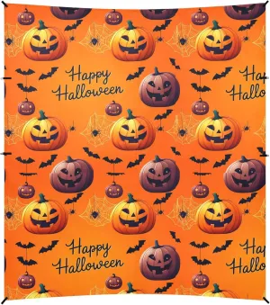 Burbuja Halloween Pumpkins Beach Canopy Windproof Beach Tent Sun Shade with 4 Sandbags & Sand Shovel, Portable Sun Shelter for Family Camping Picnic
