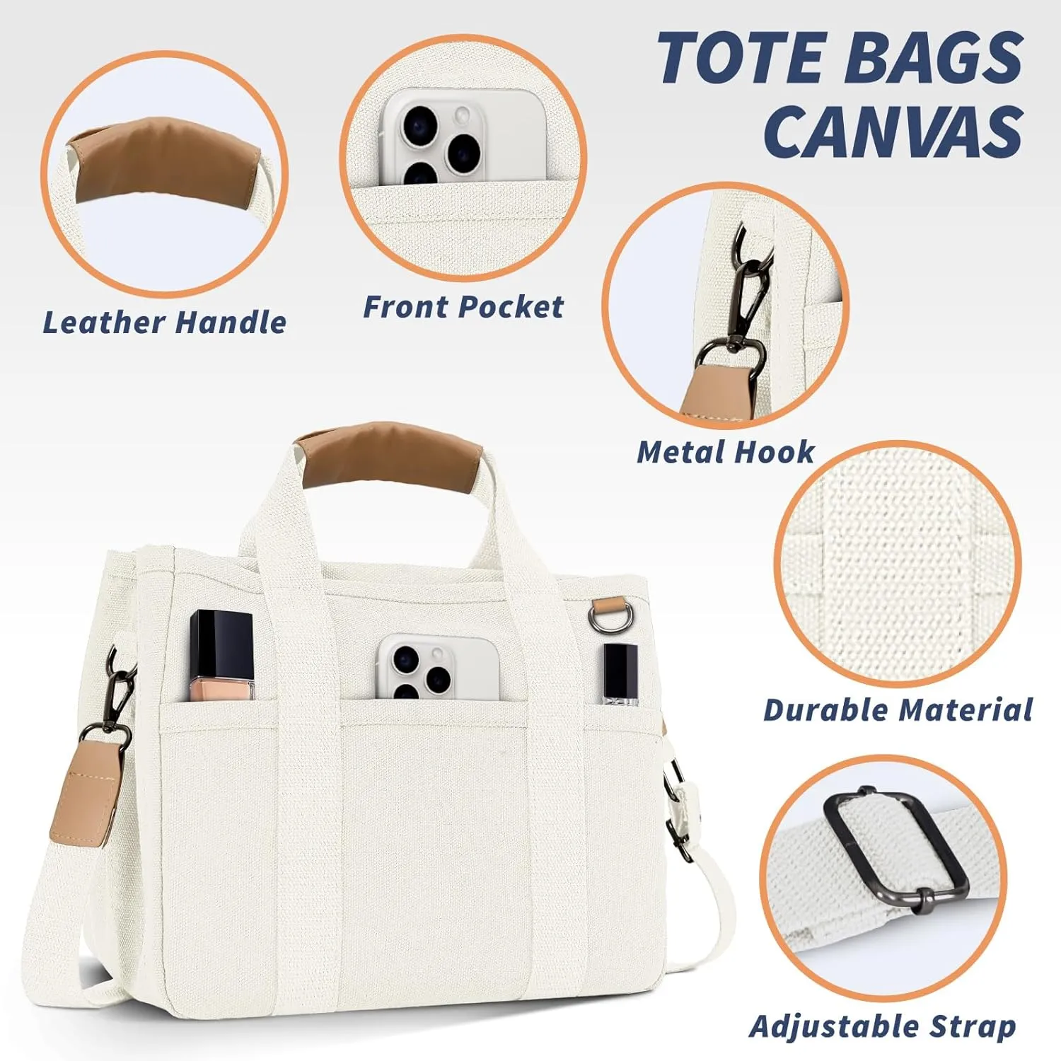 Buringer HOMESPON Large Teacher bag Nurse Bag Tote Bag for Woman Man Everything Handbag Travel Bag with Compartments Pockets