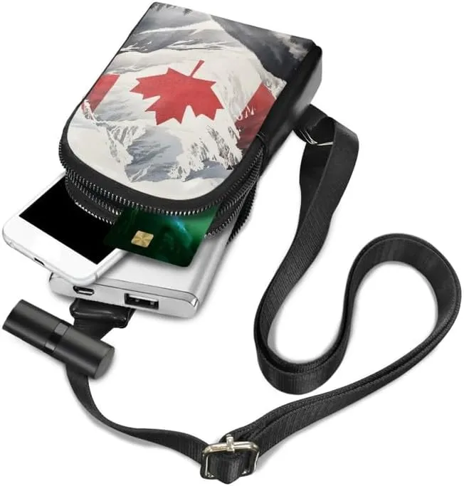 Canada Mount Print Sling Bag Crossbody Backpack for Women, Canada Flag Chest Shoulder Backpack Fanny Pack Travel Purse with Adjustable Strap