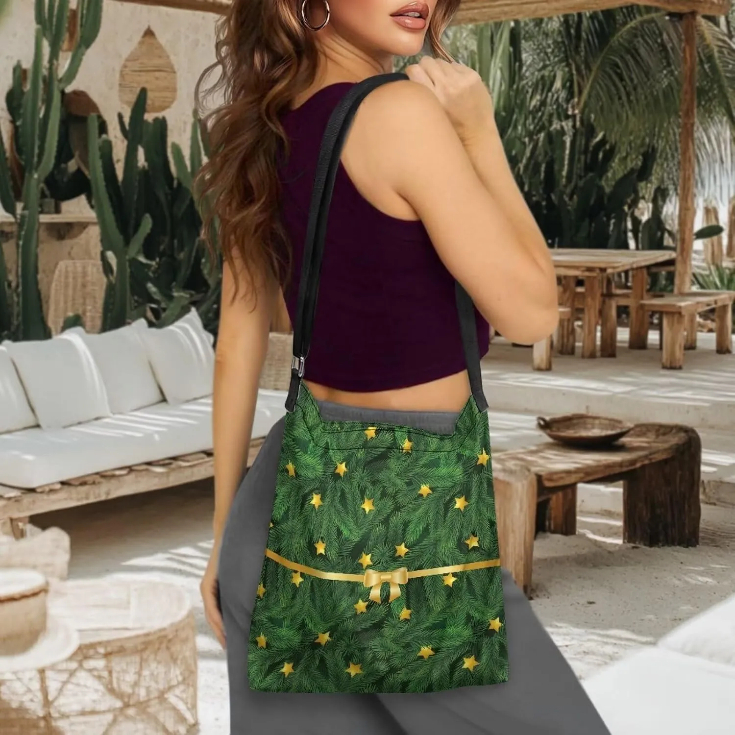 Canvas Crossbody Bag with Zipper Women Handbag Shoulder Bag Large Size Shoulder Purse Handbag Tote Bag with Strap