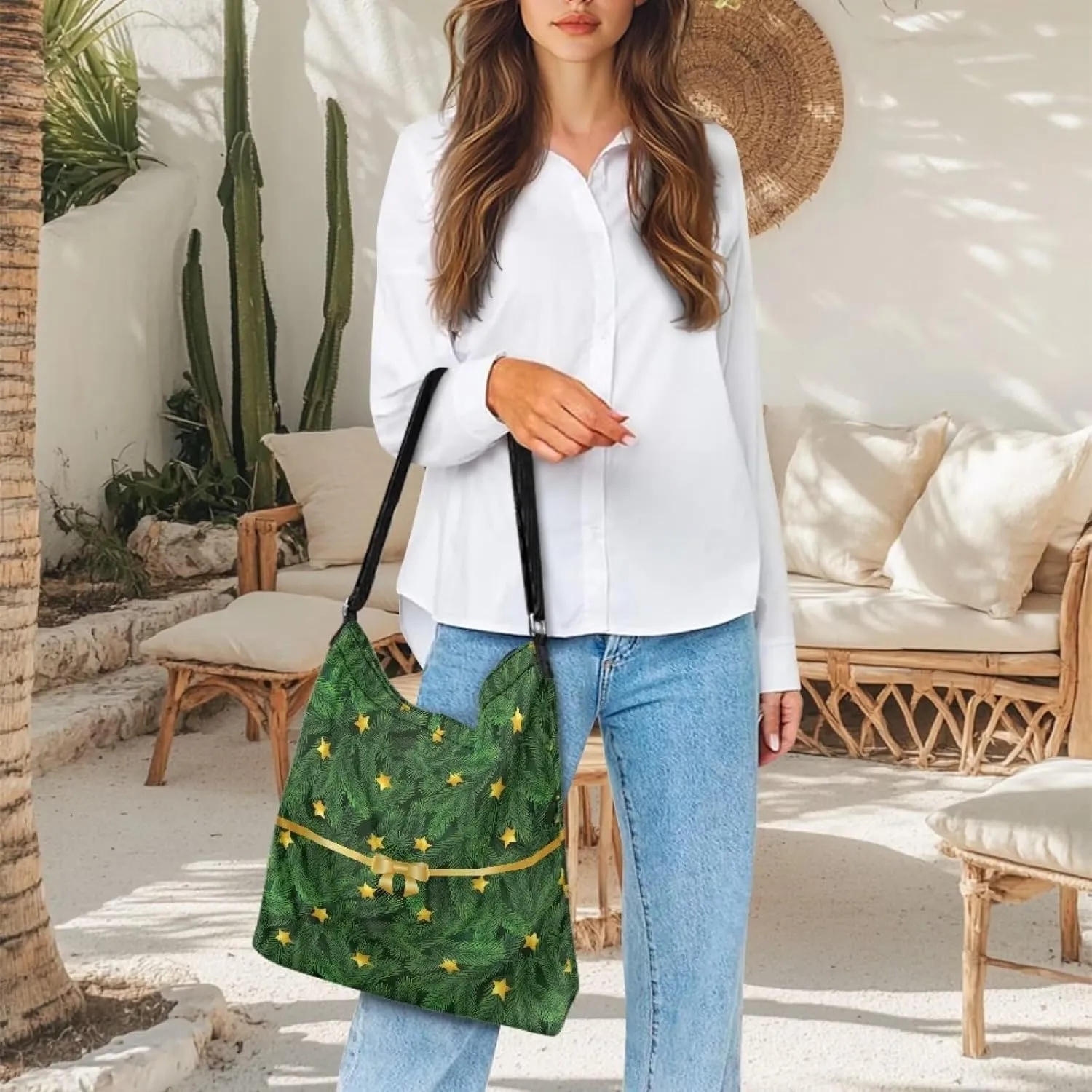 Canvas Crossbody Bag with Zipper Women Handbag Shoulder Bag Large Size Shoulder Purse Handbag Tote Bag with Strap