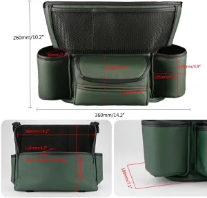 Car Handbag Holder Between Seats, PU Leather Large Capacity Car Purse Holder for Front Seat, Seat Back Net Bag Double-sided Tissue Storage Handbag Holder Car Accessories (Army Green)