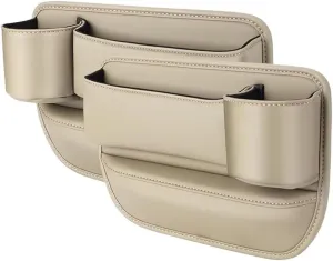 Car Seat Gap Filler Organizer for Land Rover Range Rover Evoque I 2012 2013 2014 2015 2016 2017 2018, Car Gap Filler Car Seat Storage Box Seat Gap Storage Box Car Accessories,Beige