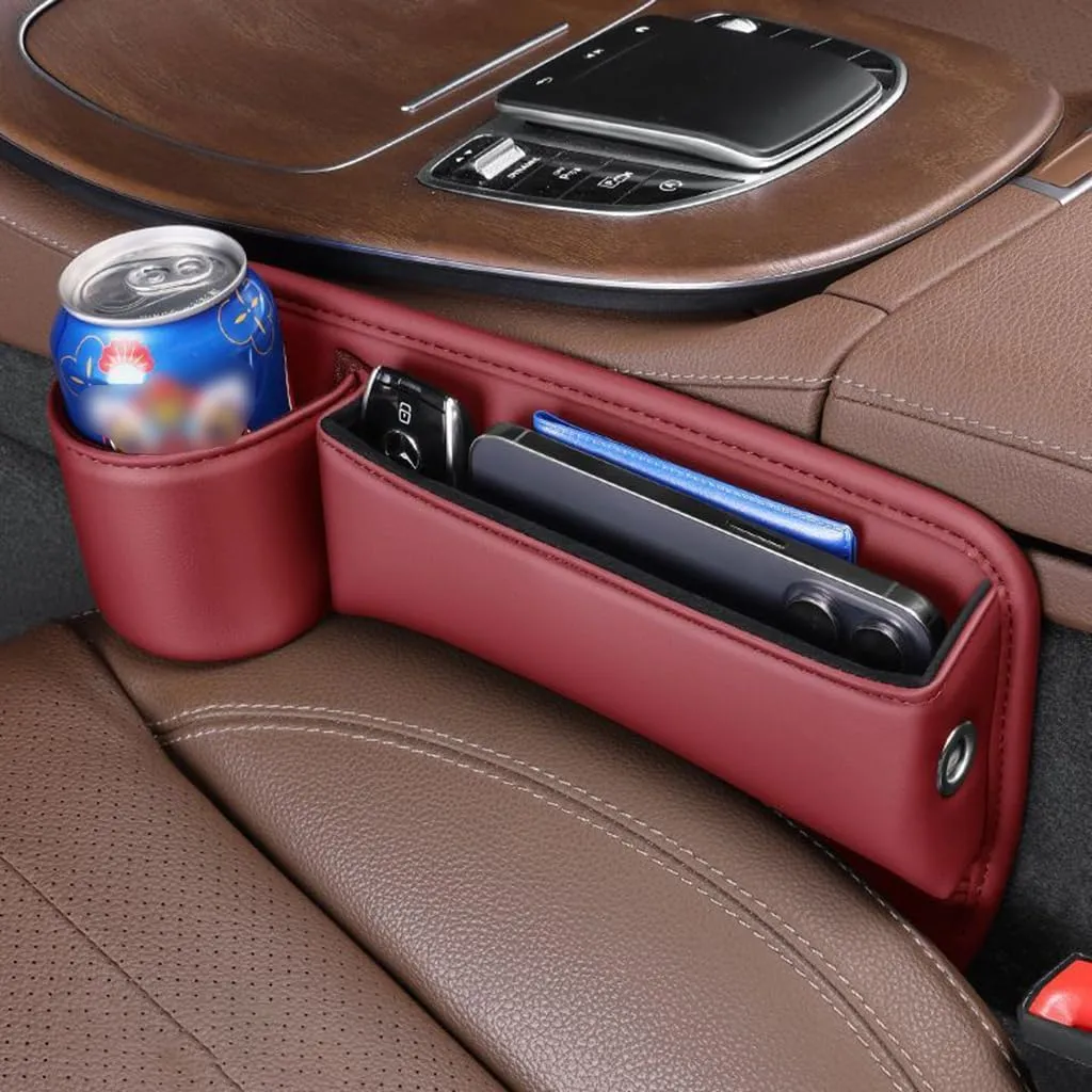 Car Seat Gap Filler Organizer for Nissan Rogue I (S35) 2007 2008 2009 2010 2011 2012 2013, Car Gap Filler Car Seat Storage Box Seat Gap Storage Box Car Accessories,Red