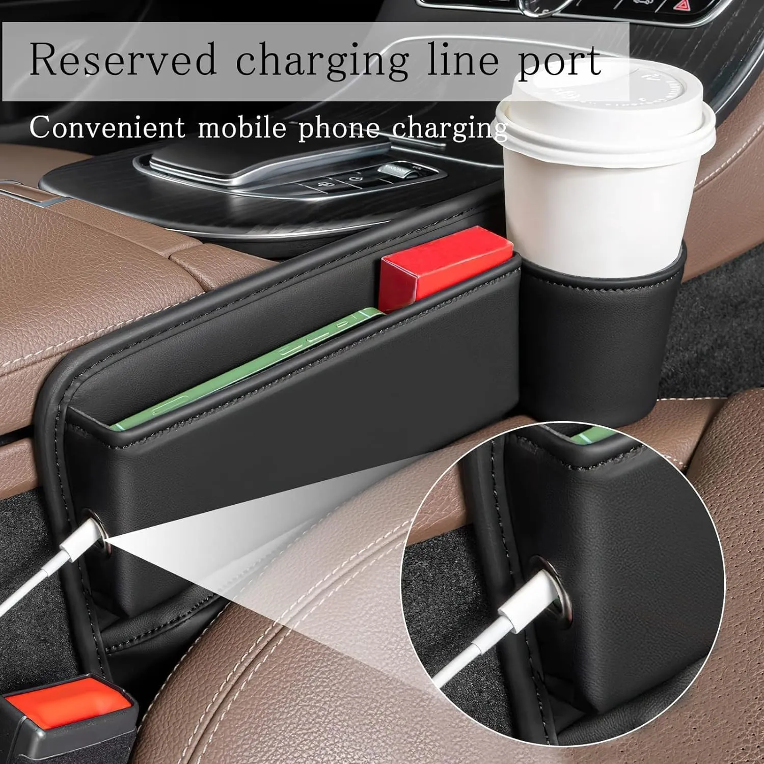 Car Seat Gap Filler Organizer for Nissan Rogue I (S35) 2007 2008 2009 2010 2011 2012 2013, Car Gap Filler Car Seat Storage Box Seat Gap Storage Box Car Accessories,Red