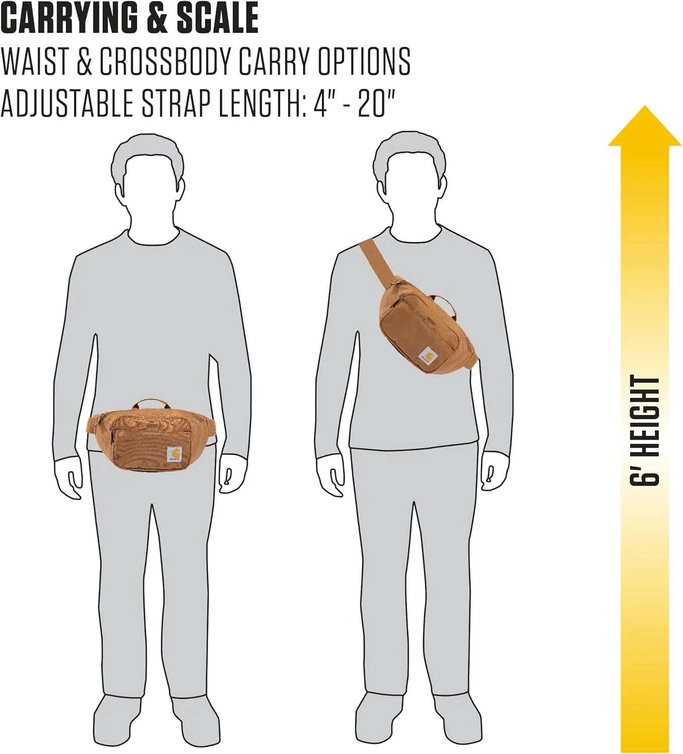 Carhartt Adjustable Waist Pack, Durable, Water Resistant Hip Pack