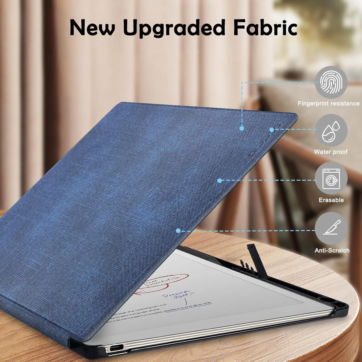 Case for Remarkable Paper Pro Tablet 11.8" (Released in 2024), Hard Back Shell Protective Book Folio Cover with Built-in Pen Holder, with Auto Sleep/Wake Function.