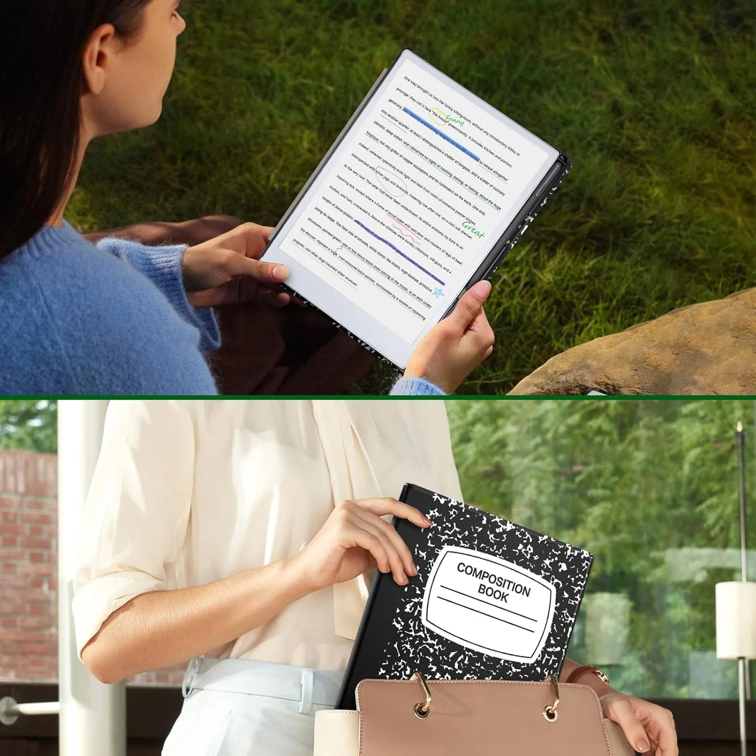 Case for Remarkable Paper Pro Tablet 11.8" (Released in 2024), Hard Back Shell Protective Book Folio Cover with Built-in Pen Holder, with Auto Sleep/Wake Function.