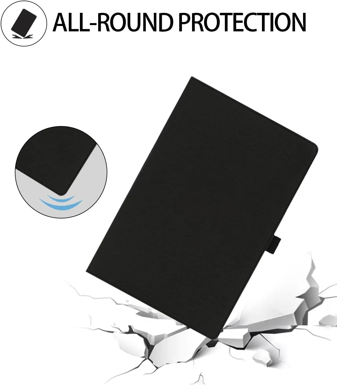 Case for Teclast T65 Max Android 14 Tablet 13 inch Tablet New，WUNIAK Premium Leather Business Folio Stand Cover for Teclast T65 Max with Hand Strap for Tablet,Black