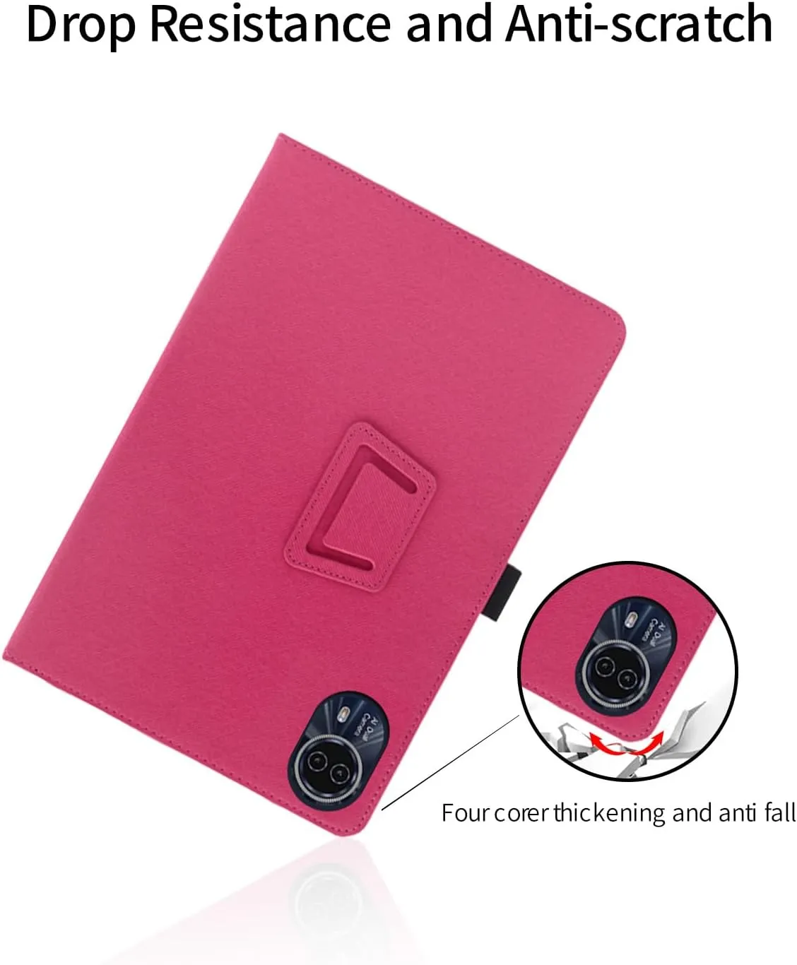 Case for TECLAST T65Max Tablet 13 Inch,Folding Stand Protective,BOVUGAC Case Cover with Pencil Holder,Wrist Strap,Full Protection,Premium PU,Scratch Resistant(Rose Red)